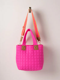 Ezra Quilted Tote - Magenta