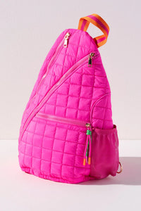 Ezra Quilted Sling Bag - Magenta