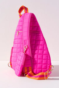 Ezra Quilted Sling Bag - Magenta