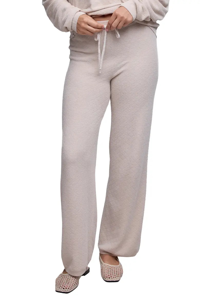 Barefoot Dreams CCUL Diamond Quilt Pant - Stone