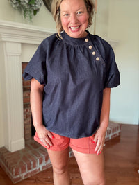 Goldie Denim Top w/ Buttons