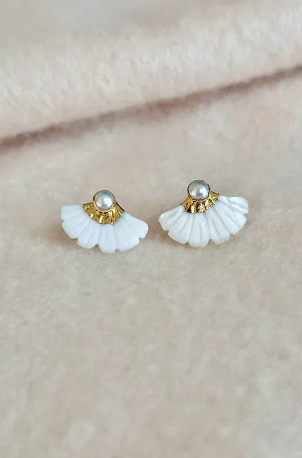 Mother of Pearl Fan Studs