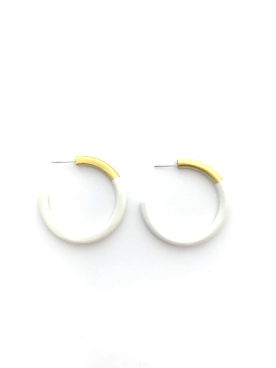 LIZ Med Hoops in White