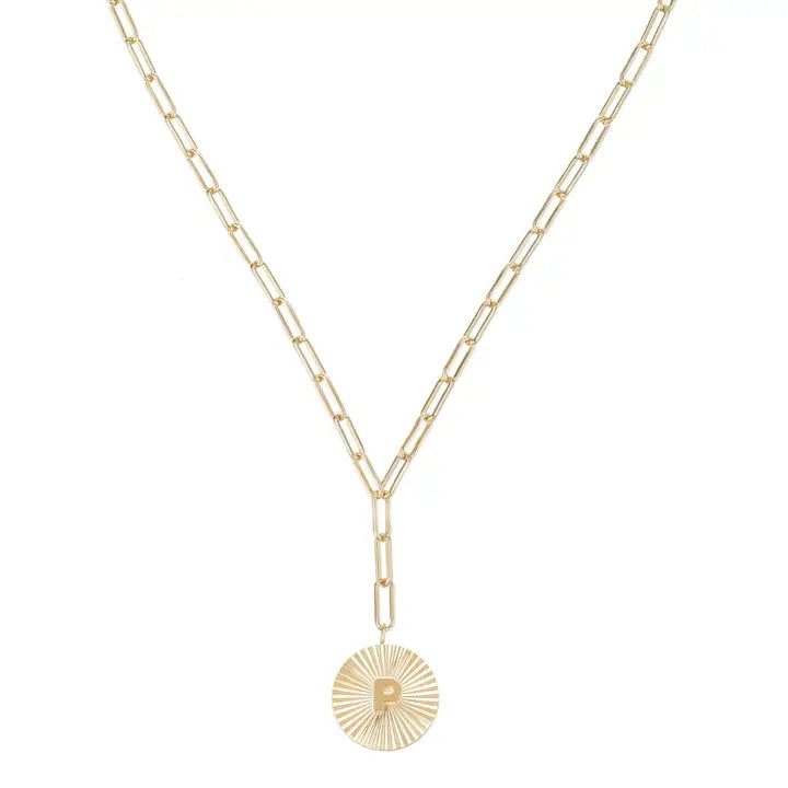 Lariat Initial Necklace - P