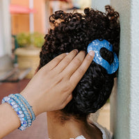 TELETIES - Flat Round Hair Clip | Medium | Blue Lagoon