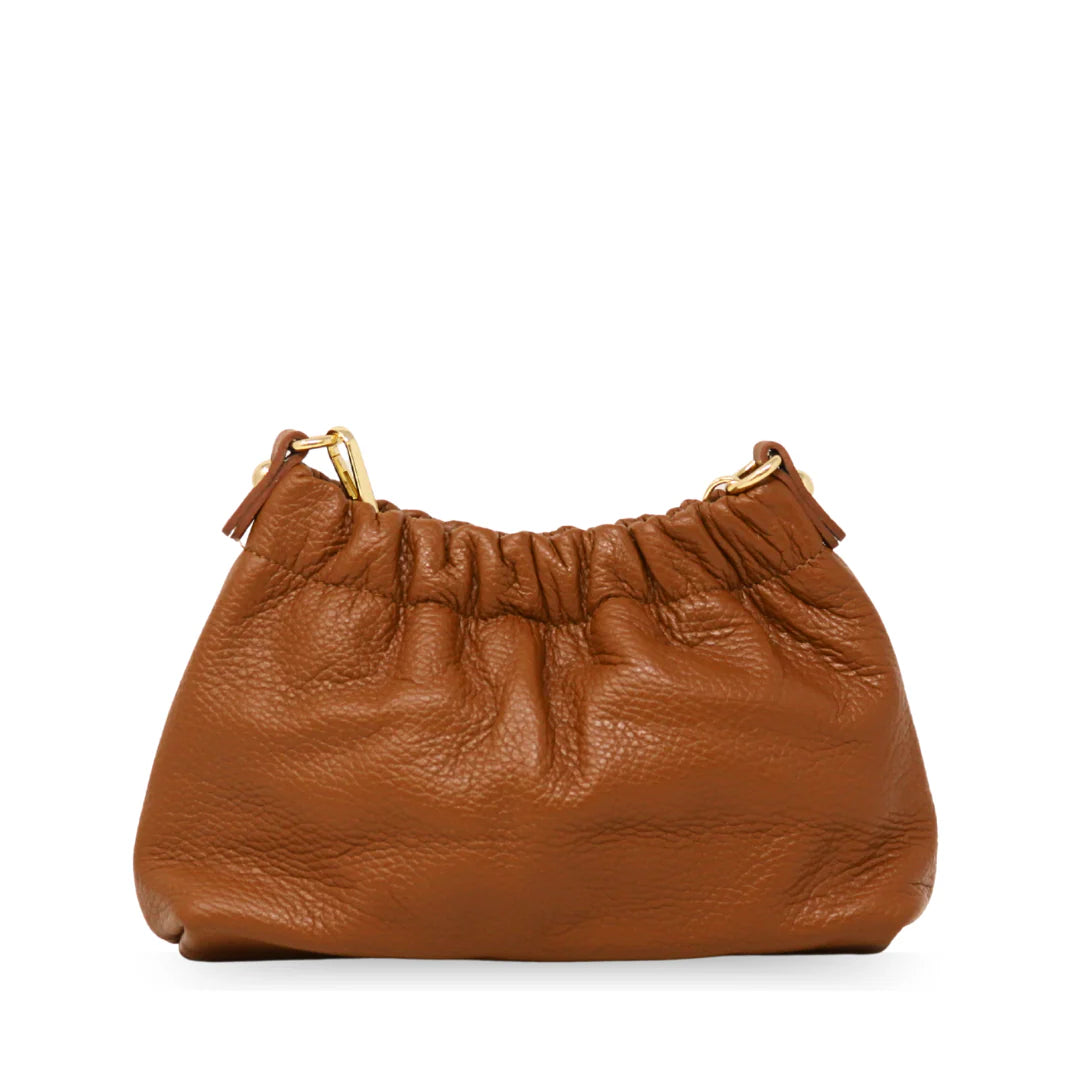 German Fuentes Pleated Leather Bag - Camel