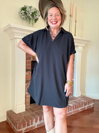 Simply Sweet Black Dress with Collar