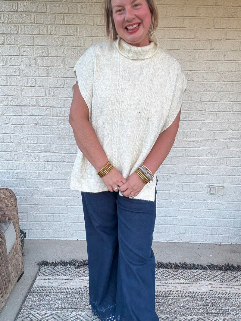 First Frost Off White Poncho