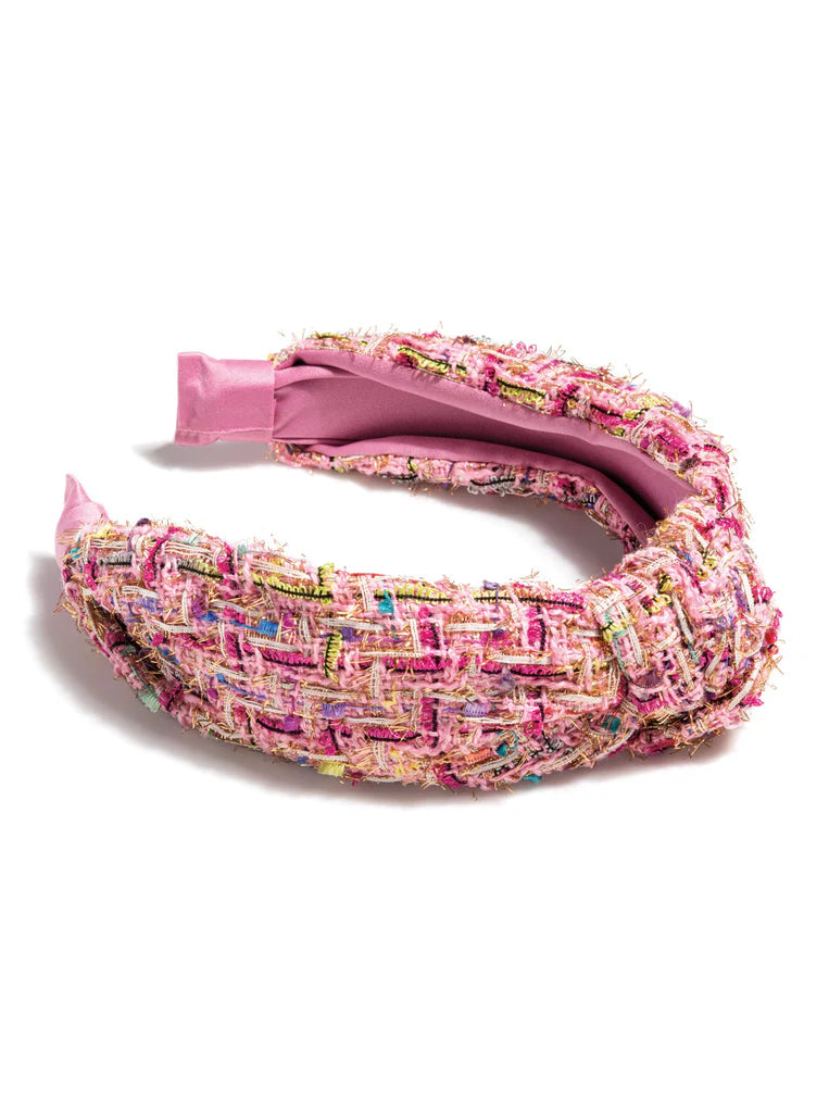 Knotted Boucle Headband - Pink