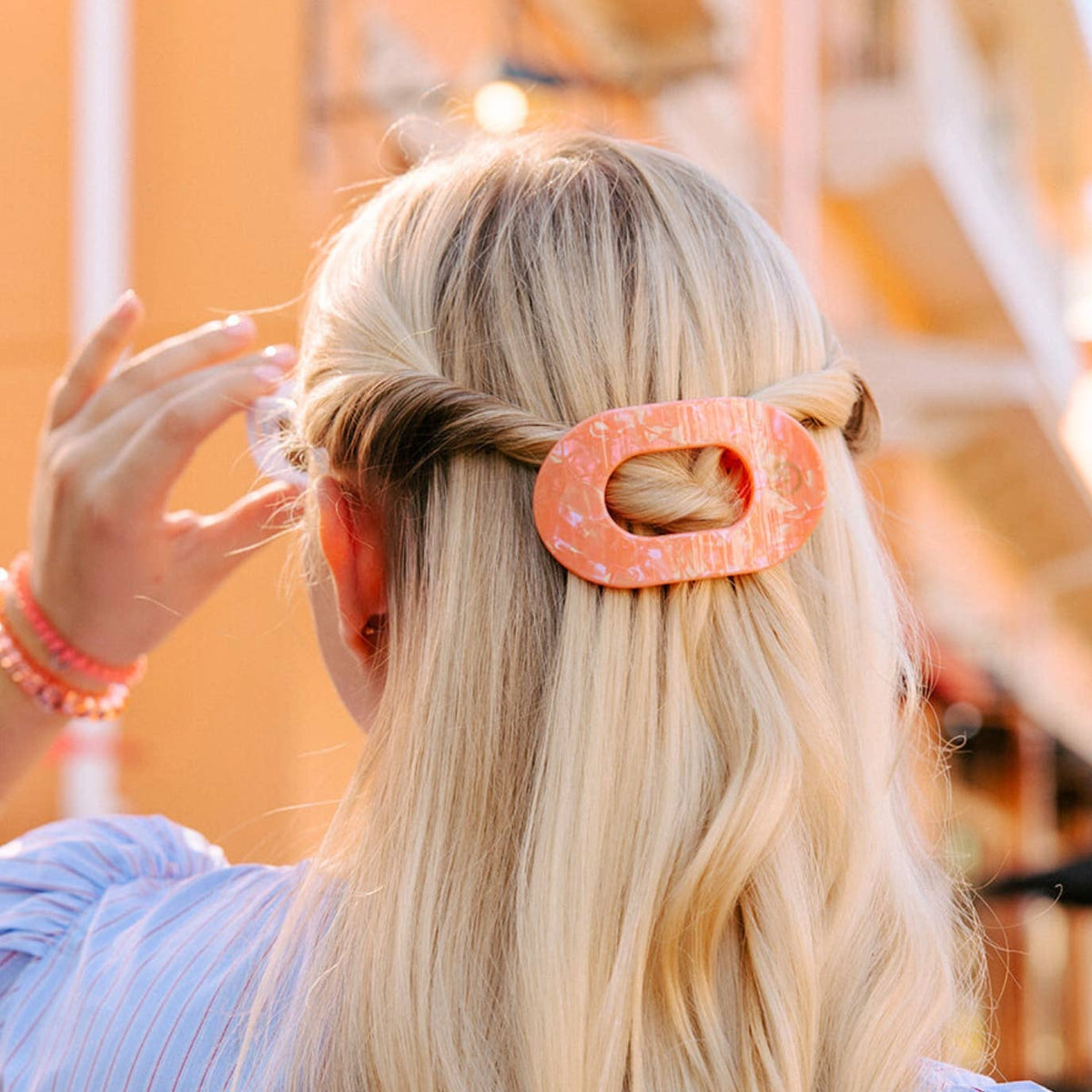 TELETIES - Flat Round Hair Clip | Small | Dreamsicle