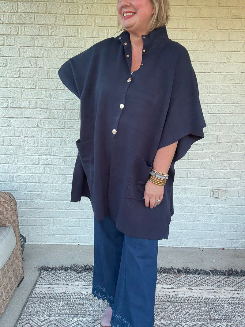 Midnight Stroll Navy Cape