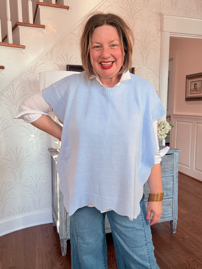 Blue Rigsby Scallop Sweater