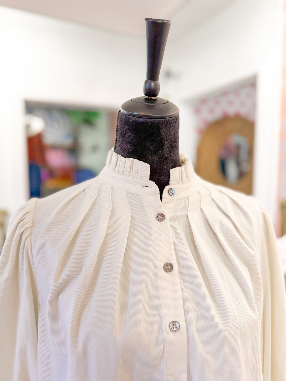 Corduroy Button Down Shirt - Cream