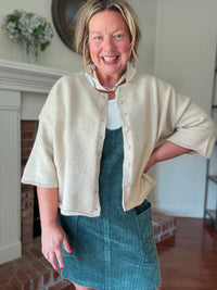 Nina Button-Up Cardigan Sweater - Oatmeal