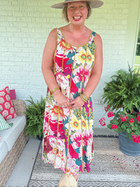 Laurel Floral Tiered Midi Dress