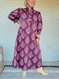 Wildflower Grove Dress - Burgundy