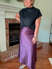 Plum Poetry Silky Skirt