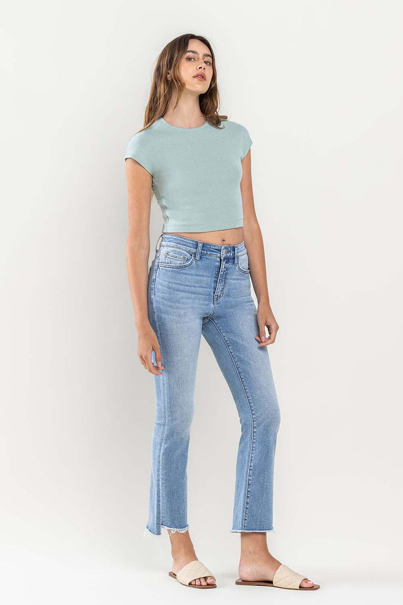 Striving High Rise Crop Flare Jeans