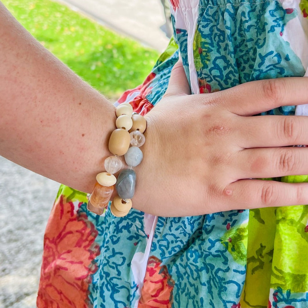 Wood & Stone Bracelet Set