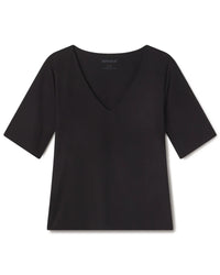 SPANXsmooth Jersey V-Neck Tee - Black