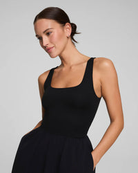 SPANX Scoop Neck Midi Dress - Black