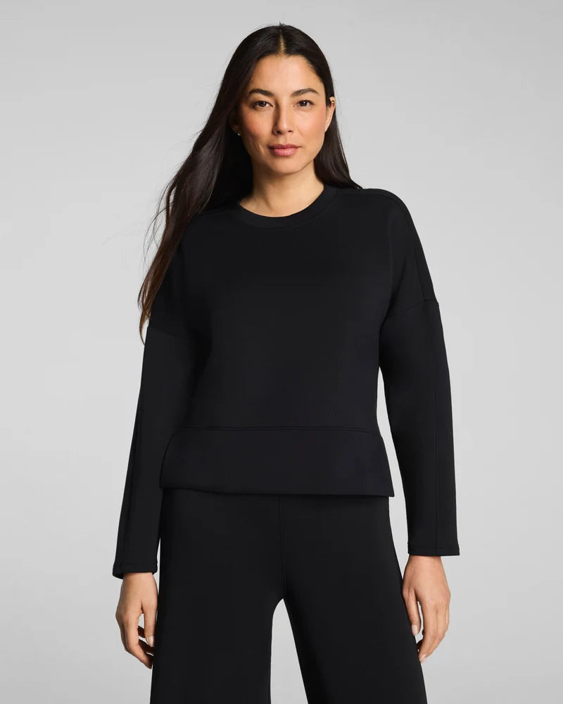 Crewneck Long Sleeve Top - Very Black