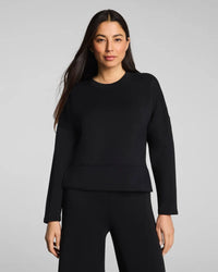Crewneck Long Sleeve Top - Very Black