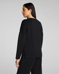 Crewneck Long Sleeve Top - Very Black