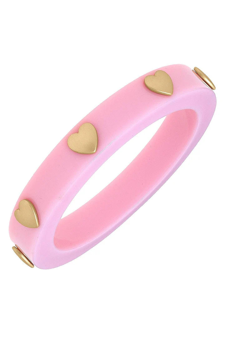 Libby Heart Resin Bangle - Light Pink