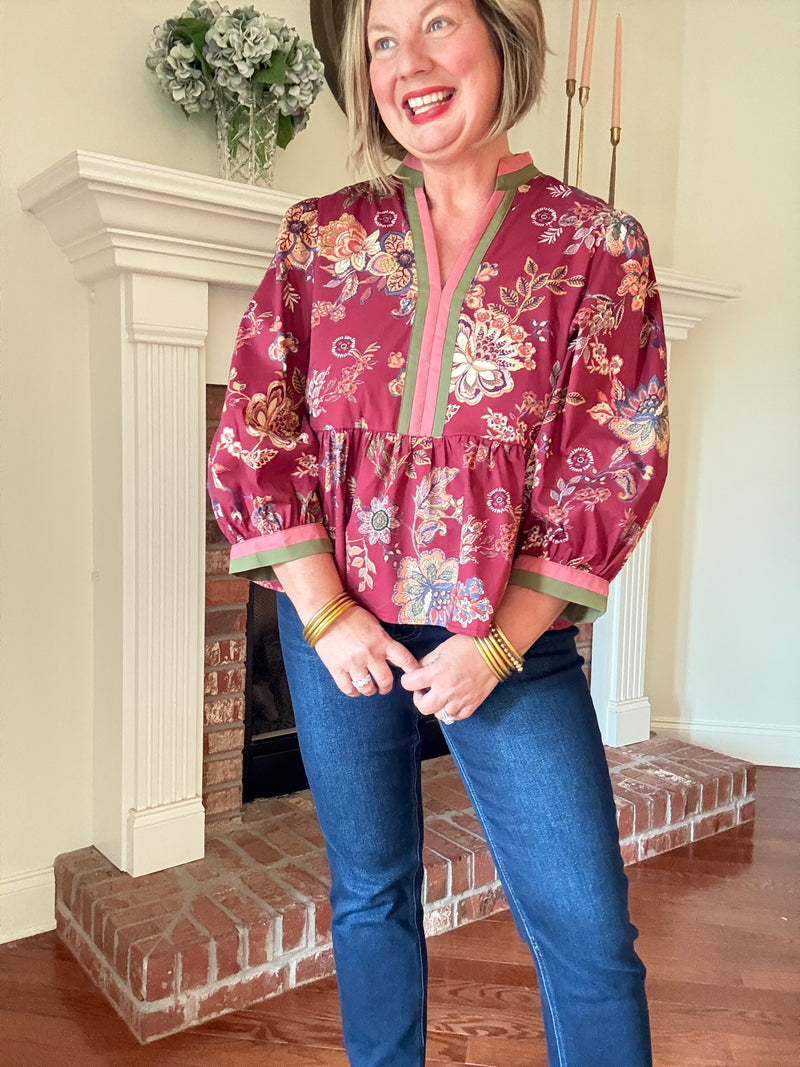 Harvest Bloom Peplum Top
