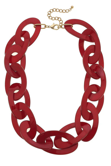 Cheryl Statement Necklace - Burgundy