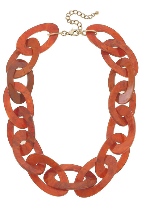 Cheryl Statement Necklace - Burnt Orange