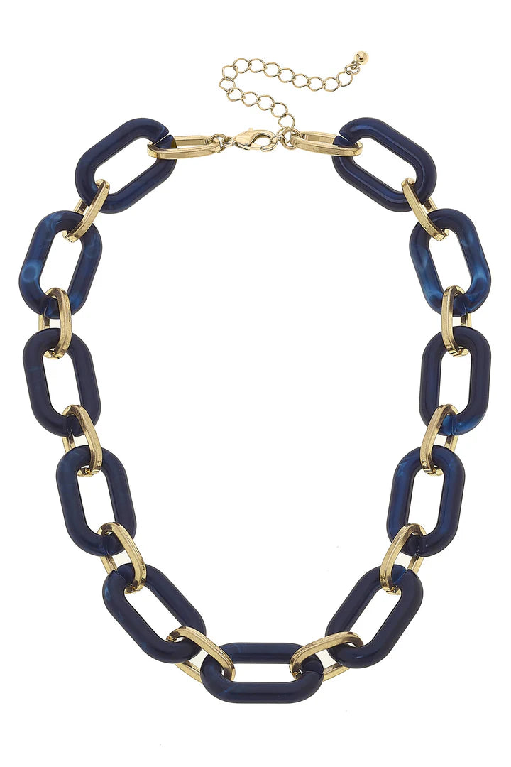 Mallory Linked Necklace - Navy