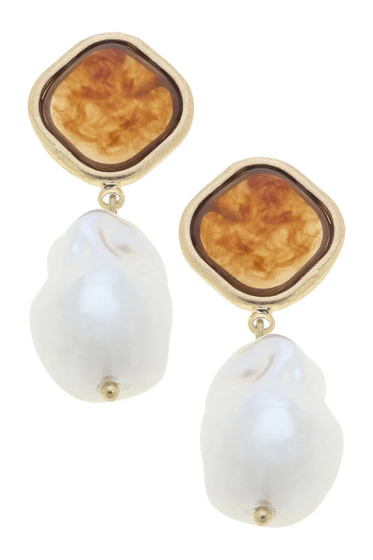 Marci Marbled Earrings -Amber