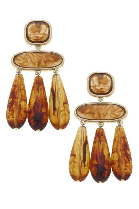 Daphne Statement Earrings - Amber