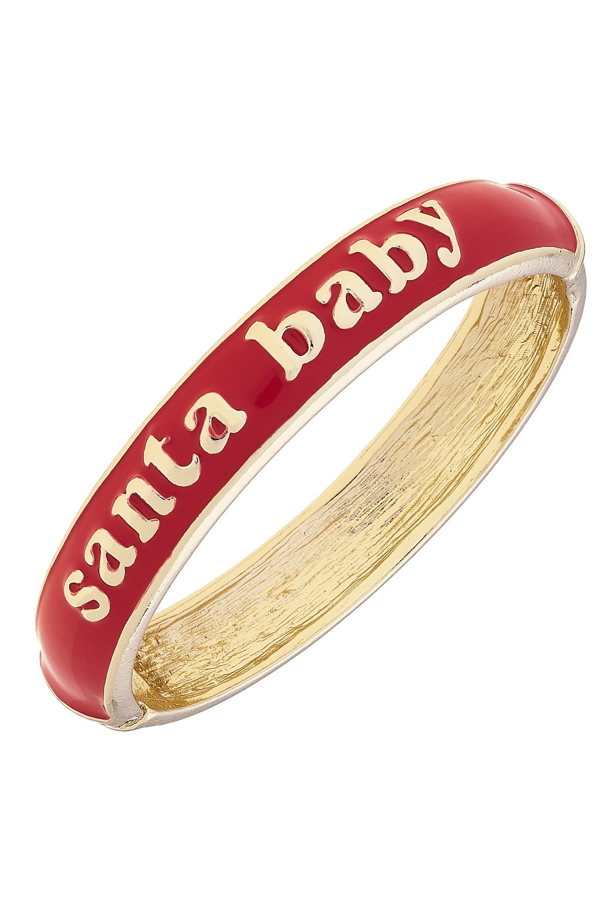 Santa Baby Enamel Hinge Bangle in Red