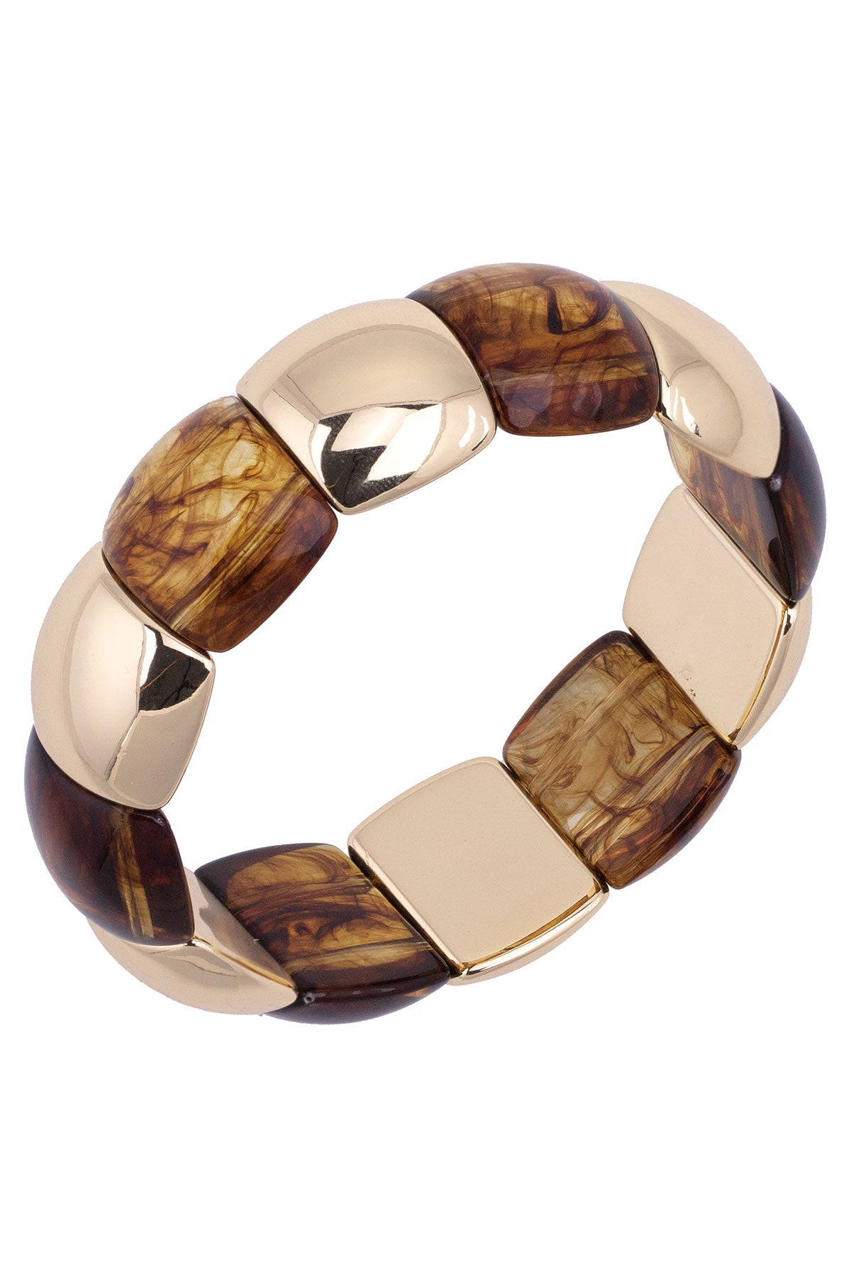 Margaux Resin Stretch Bracelet in Tortoise