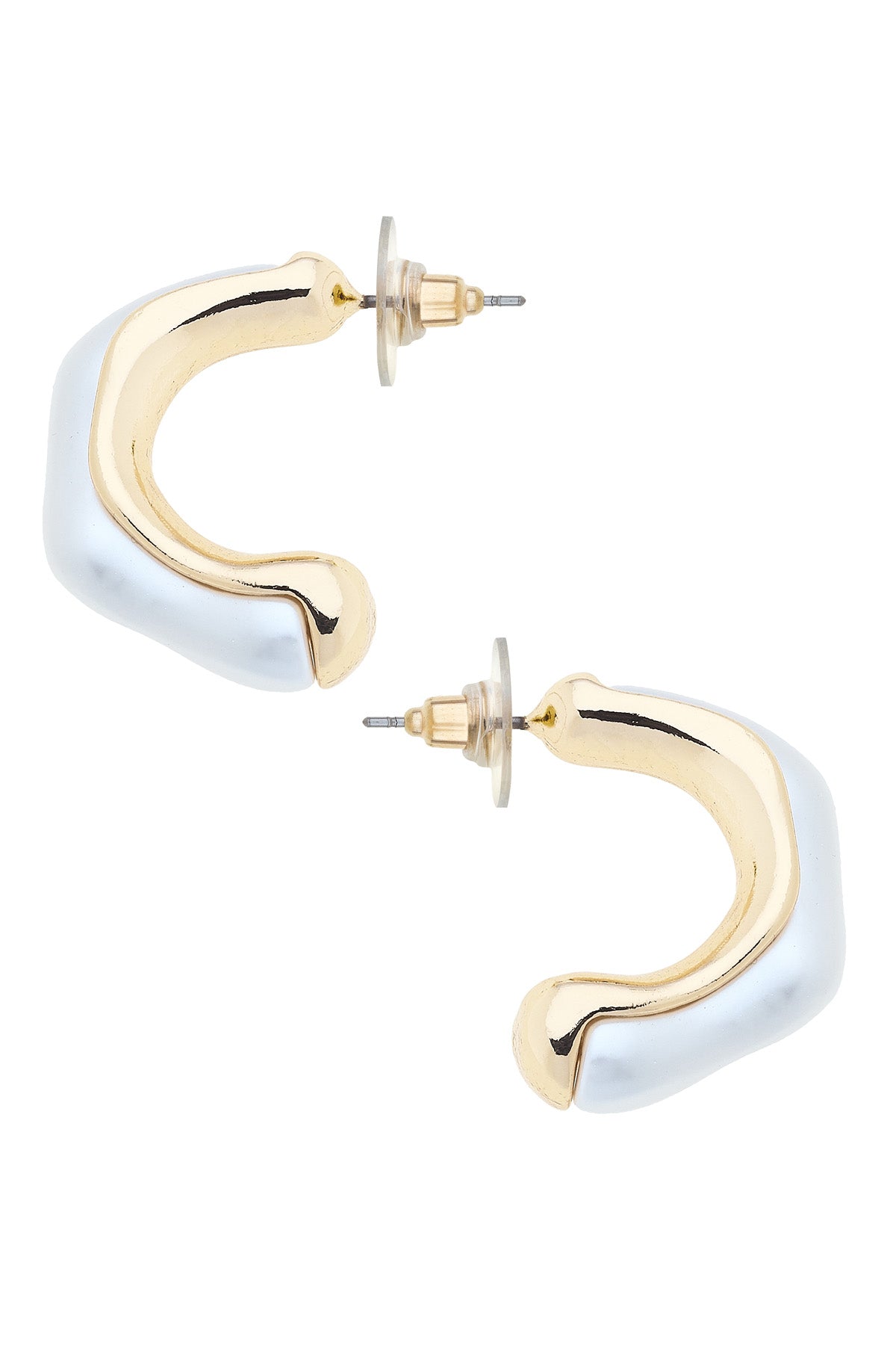 Luarena Pearl Hoop Earrings in Ivory
