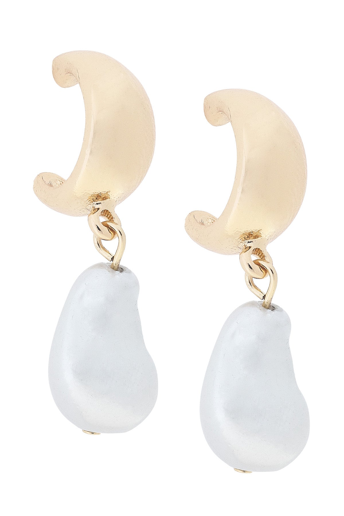 Sylvie Baroque Pearl Earrings in Ivory