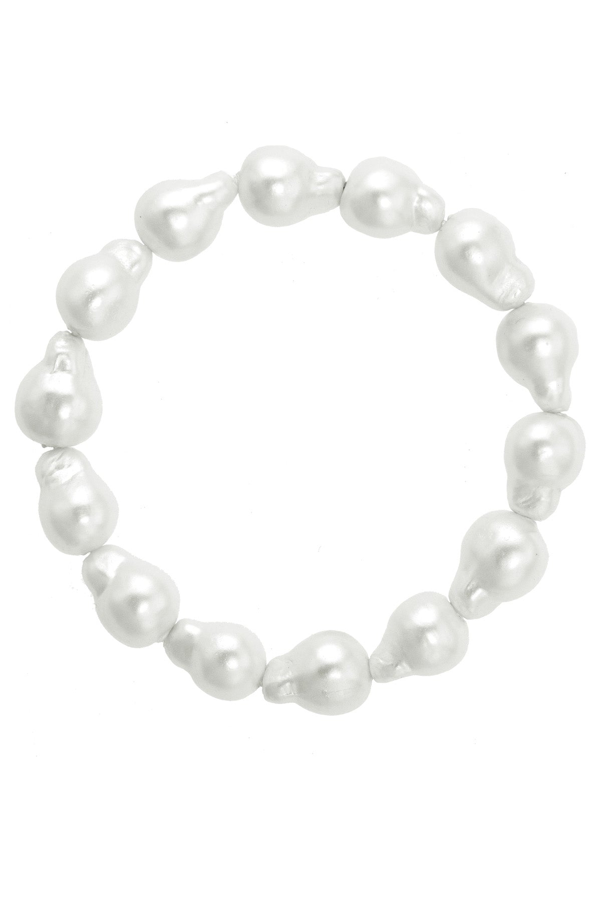 Darling Baroque Pearl Stretch Bracelet in Ivory