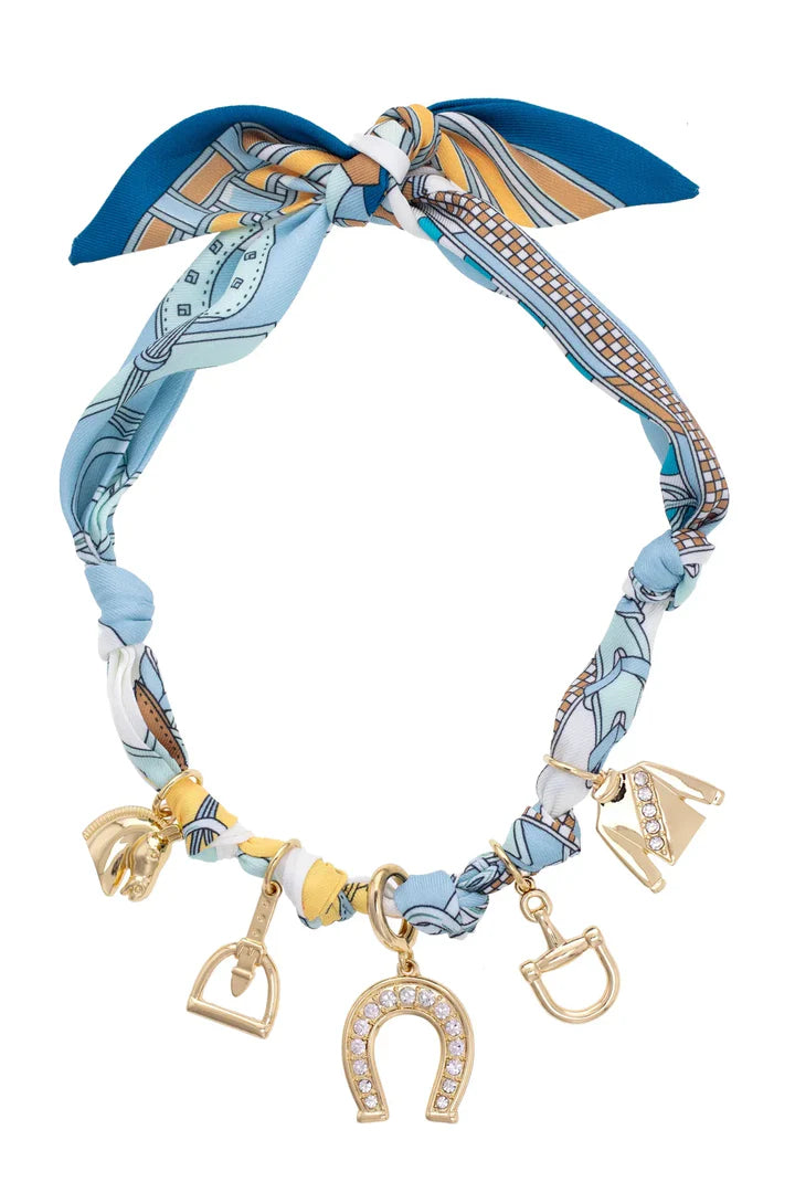 Steeplechase Scarf Necklace - Light Blue