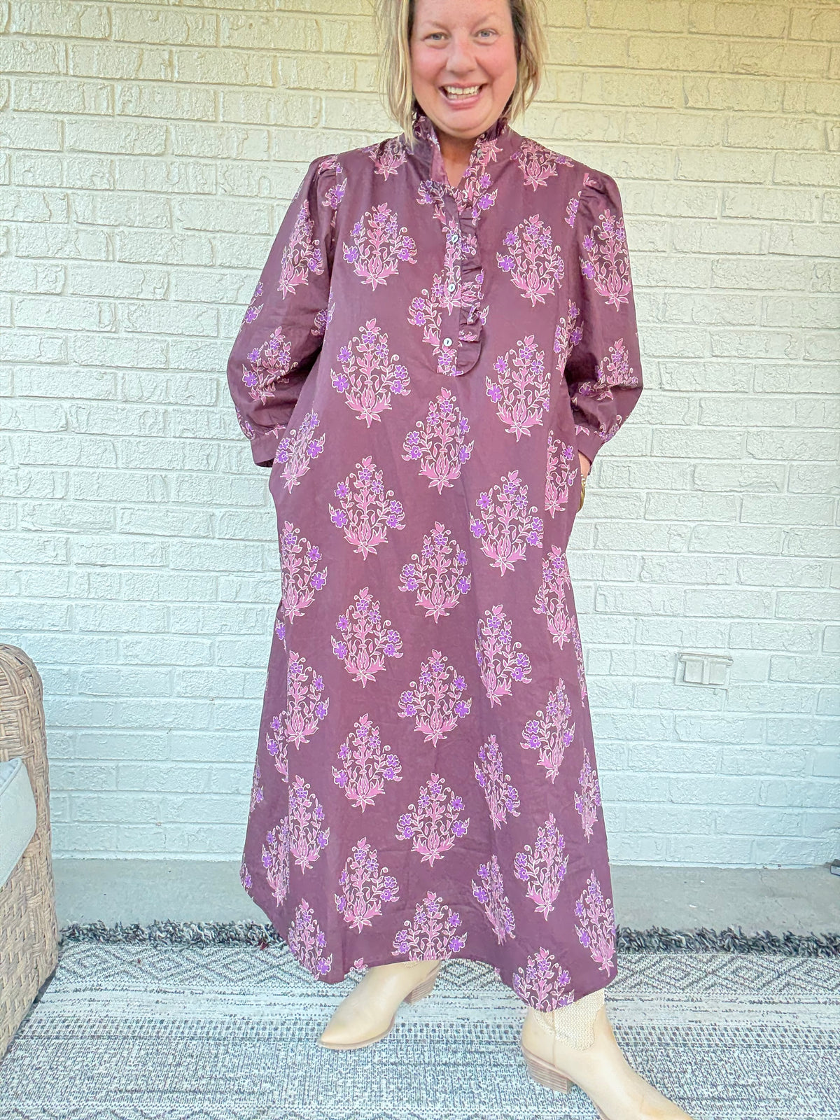 Wildflower Grove Dress - Burgundy