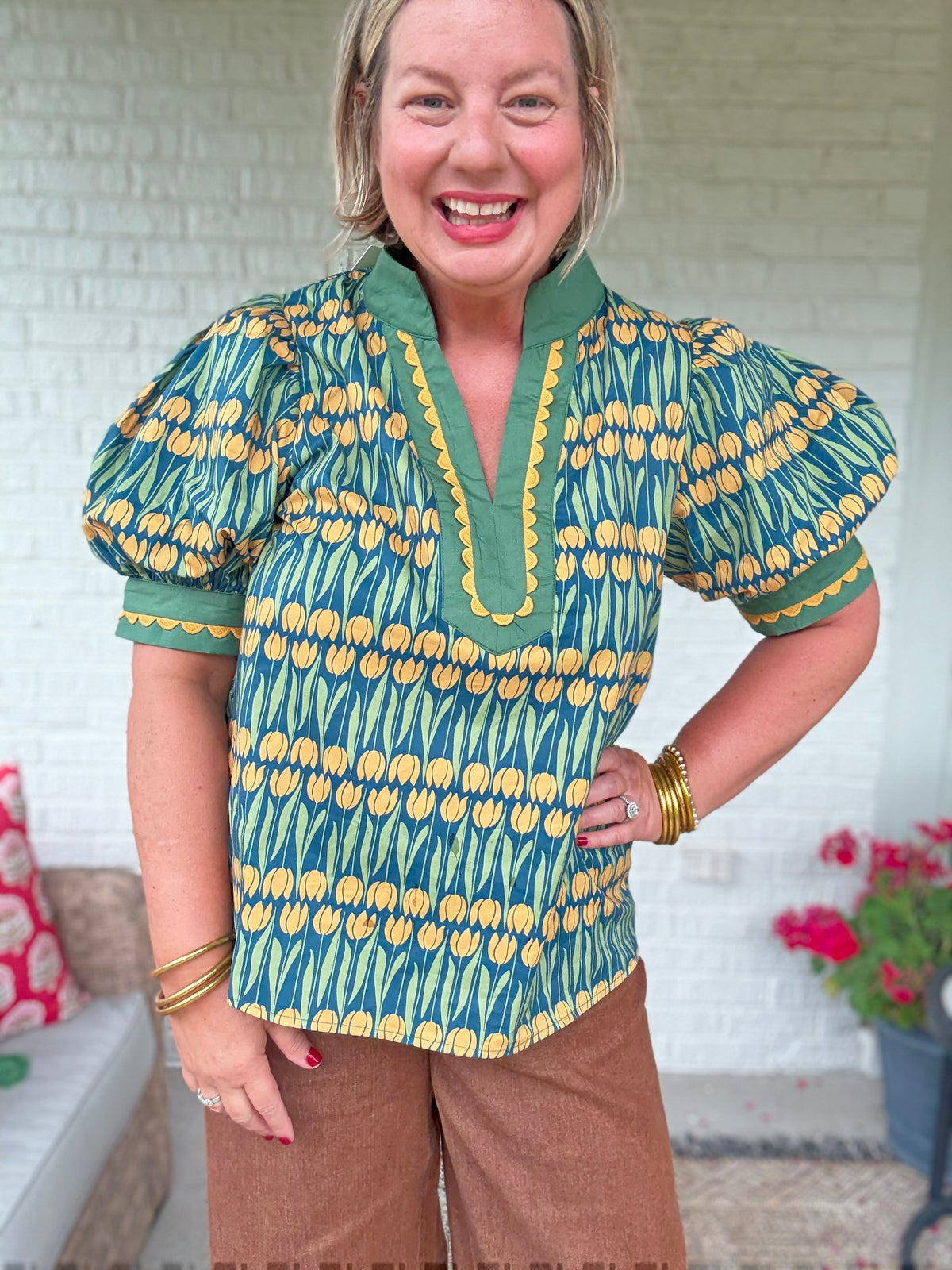 Tessa Tulip top - Teal