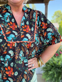 Lila Floral Top - Black