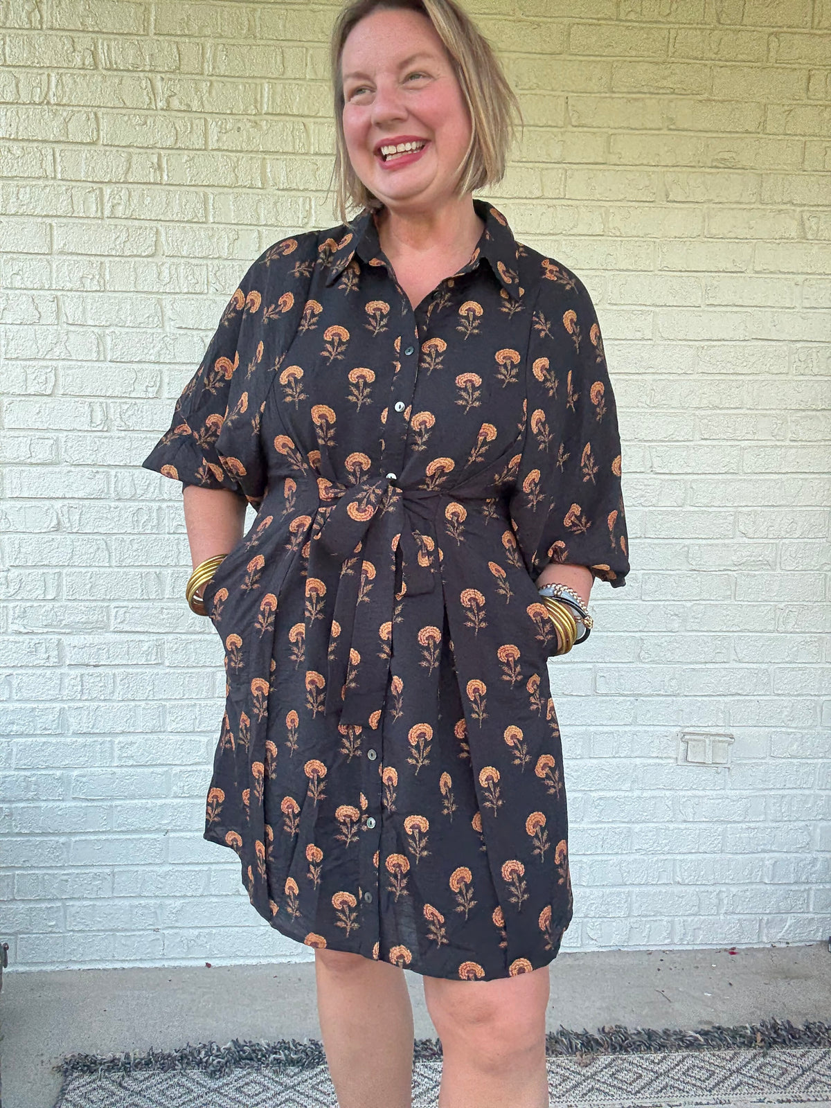Golden Meadow Shirt Dress