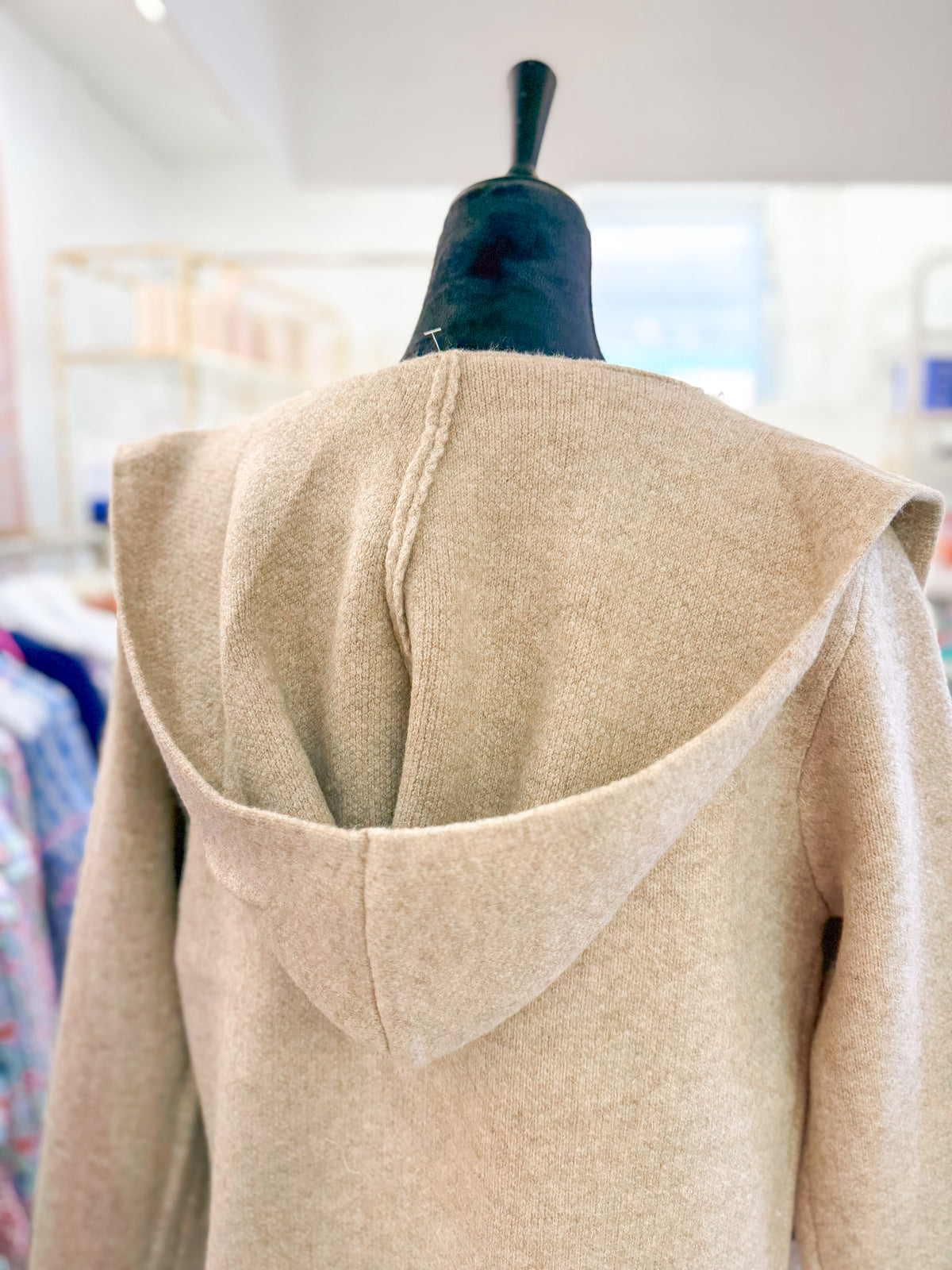 Open Front Cardigan with Pockets - Taupe