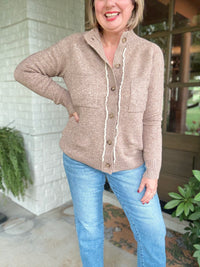 The Cozy Ridge Cardigan - Mocha