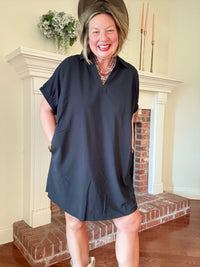 Simply Sweet Black Dress with Collar
