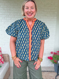 Sienna Bloom Navy Top