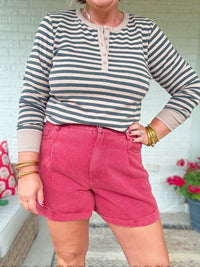 Gia Henley Top - Charcoal
